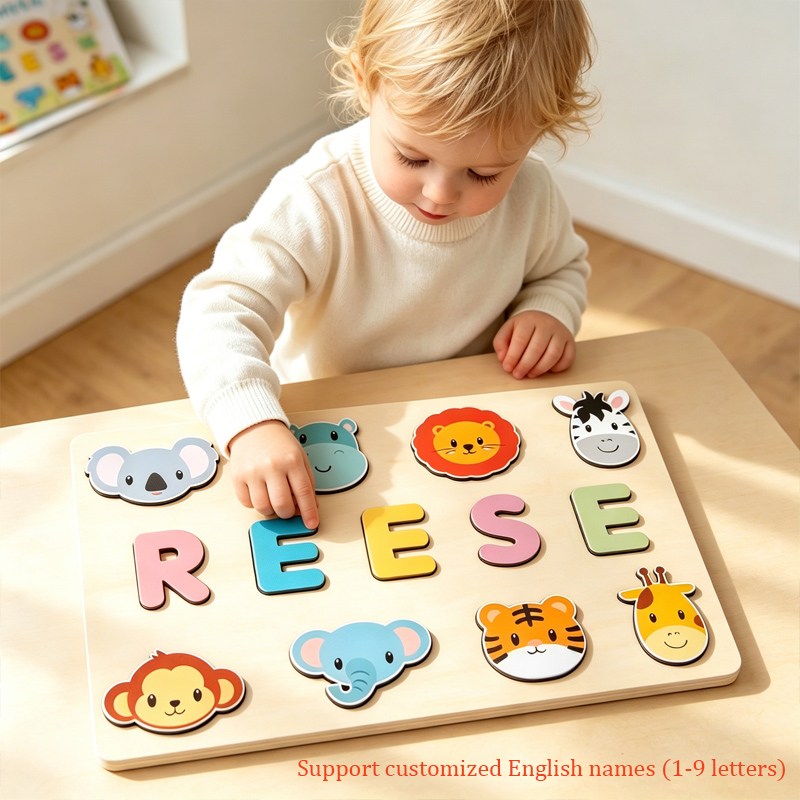 Kids Education Name - Персонализированные деревянные головоломки Монтессори на заказ,