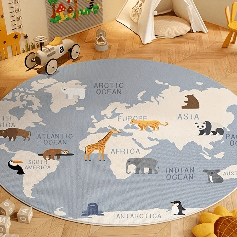 Kids Education Nursery - Детский коврик-карта мира из плюша, развивающий