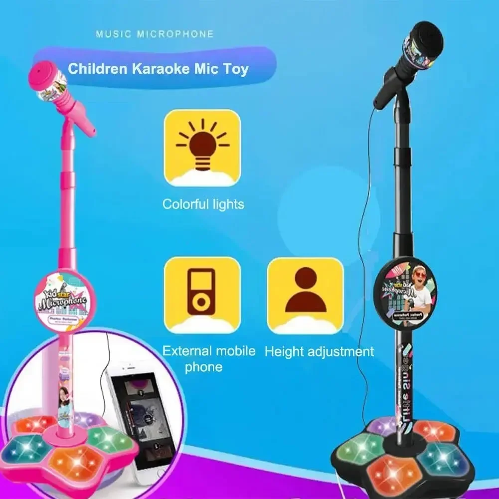 Kids Education Phone - Детский микрофон с подставкой, караоке-песня, вертикальный