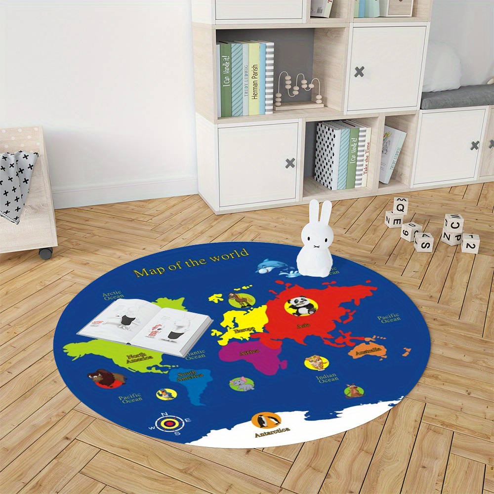 Круглый ковер с картой мира, ф – обзор и цена Kids Education Nursery